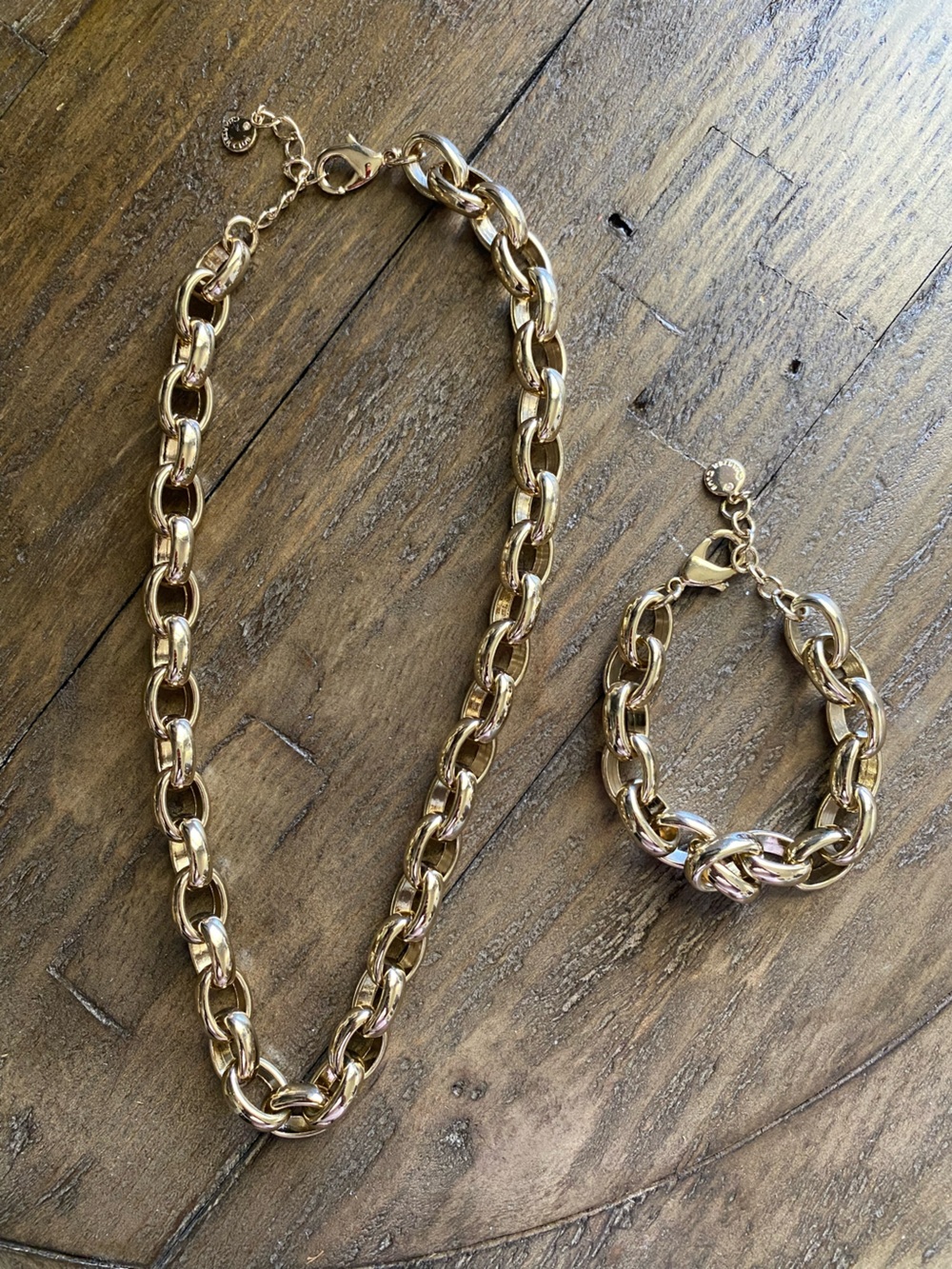 Charter Club Gold Tone Chain Necklace and Bracelet Set - Women Jewelry